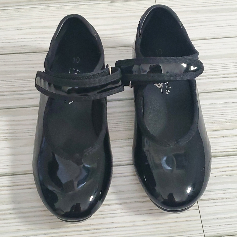 Freestyle Black Dance Tap Shoes Girls Size 10